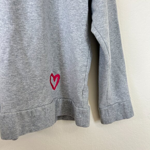 BedHead Pajama Top Womens Medium Mon Amour Sweatshirt Pink Heart Embroidered M - Picture 5 of 7